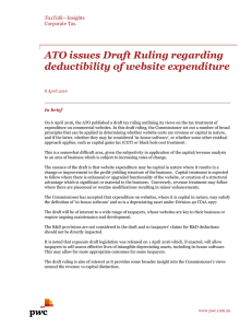 ATO issues Draft Ruling regarding deductibility of