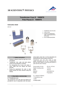 Transformer Core D 1000976 Pole Pieces D 1000978