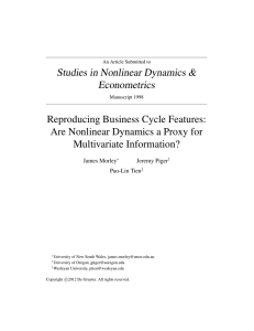 Reproducing Business Cycle Features