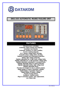 dkg-203 automatic mains failure unit features