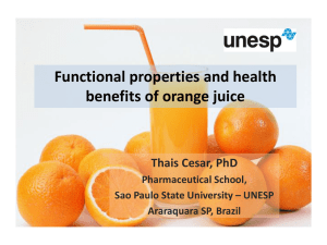Functional properties and health benefits of orange juice