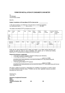 form for installation of consumer`s own meter