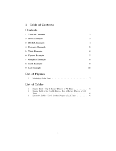 1 Table of Contents Contents List of Figures List of Tables