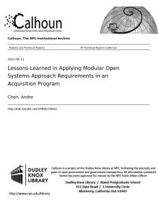 Lessons Learned in Applying Modular Open Systems Approach