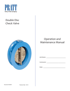 Double Disc Check Valve Operation and Maintenance Manual