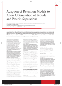 Adaption of Retention Models to Allow Optimisation of Peptide and