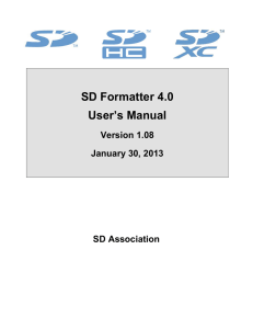 SD Formatter 4.0 User`s Manual