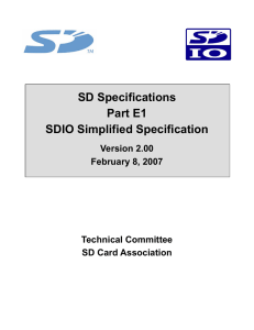 SD Specifications Part E1 SDIO Simplified