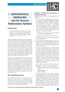 cs MATHEMATICAL MODELLING and the General Mathematics