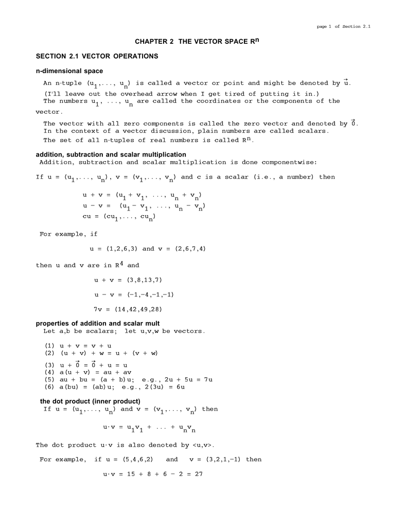 2 1 Vectors Mathematics