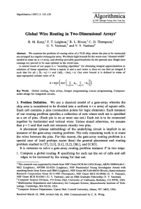 Global wire routing in two-dimensional arrays