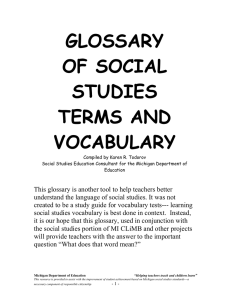 Glossary of Social Studies Terms and Vocabulary