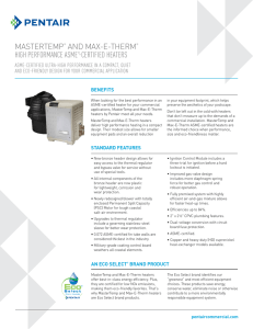 mastertemp® and max-e-therm® high performance asme