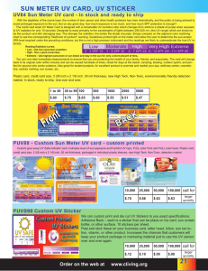 Sun Meter UV card and UV stickers