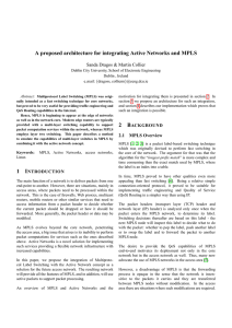 A proposed architecture for integrating Active Networks and MPLS