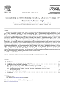 Restructuring and repositioning Shenzhen, China`s new mega city