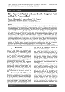 Three Phase Fault Analysis with Auto Reset for Temporary