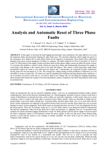 Analysis and Automatic Reset of Three Phase Faults