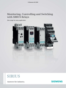 Monitoring, Controlling and Switching with SIRIUS Relays