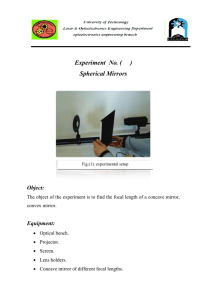 Experiment No. ( ) Spherical Mirrors