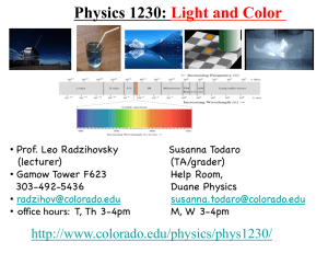 Physics 1230: Light and Color