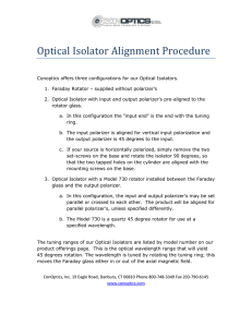 Optical Isolator Alignment Procedure