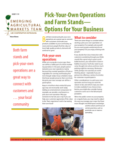 Pick-Your-Own Operations and Farm Stands—Options for Your