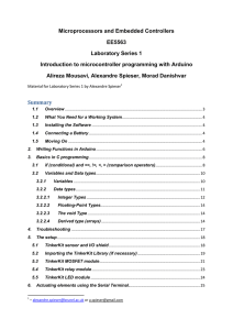 Microprocessors and Embedded Controllers EE5563 Laboratory