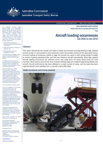 Aircraft loading occurrences July 2003 to June 2010