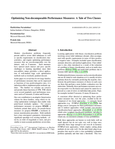 Optimizing Non-decomposable Performance Measures