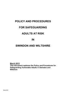 policy and procedures for safeguarding adults at