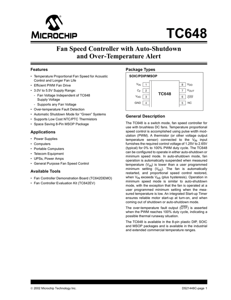 Fan Speed Controller with AutoShutdown and Over