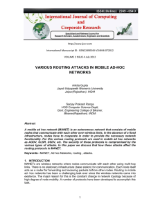 various routing attacks in mobile ad-hoc networks