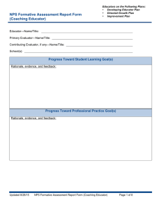 NPS Formative Assessment Report Form (Coaching Educator)