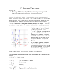 5.3 Inverse Functions