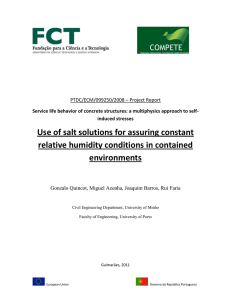 Use of salt solutions for assuring constant relative humidity