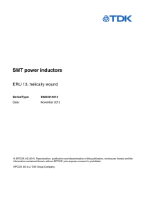 SMT power inductors, ERU 13, helically wound, B82559*A013