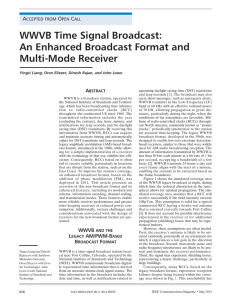 WWVB Time Signal Broadcast - National Institute of Standards and