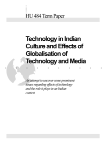 Technology in Indian Culture and Effects of Globalisation of