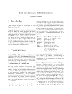 Brief Introduction to HSPICE Simulation