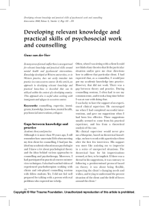 Developing relevant knowledge and practical skills of psychosocial