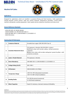 Technical Data Sheet – Unshielded (YY) PVC Control