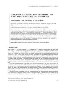 PINK NOISE, 1/f NOISE, AND THEIR EFFECT ON