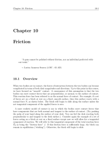 Chapter 10 Friction