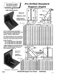 Pre-Drilled Standard Support Angles
