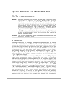 Optimal Placement in a Limit Order Book