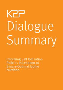 Informing Salt Iodization Policies in Lebanon to Ensure Optimal