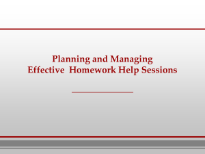 Planning and Managing Effective Homework Help Sessions