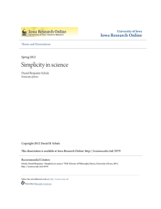 Simplicity in science - Iowa Research Online