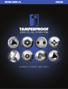 Complete Catalog - Tamperproof Screw Company